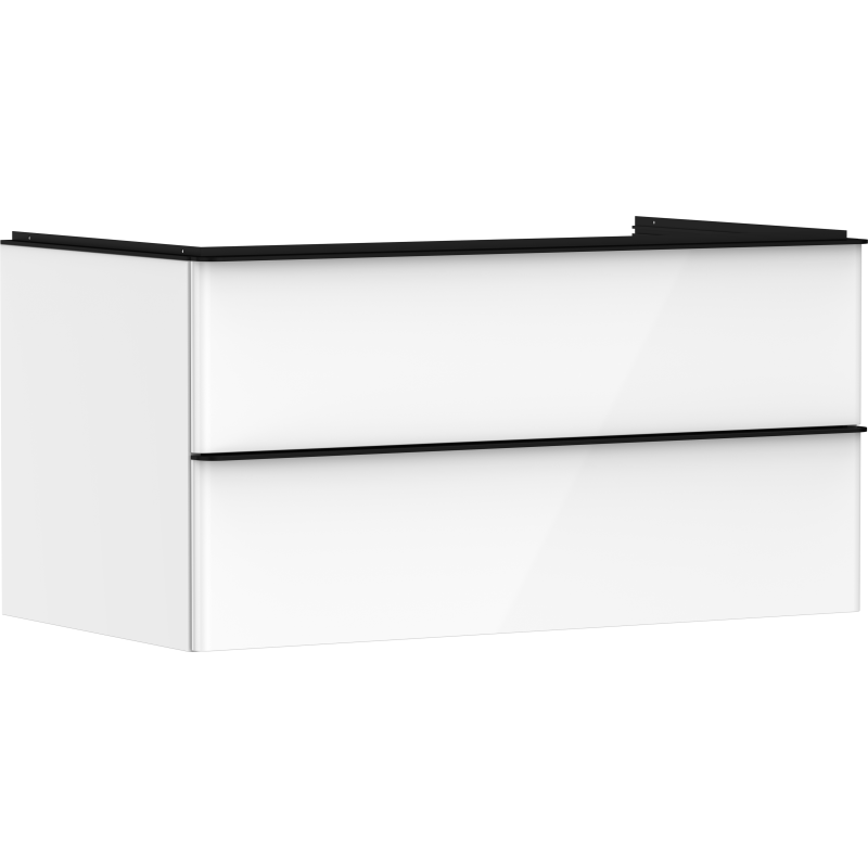 Szafka pod umywalkę nablatową z 2 szufladami 980/550, Biały Wysoki Połysk Xelu Q HANSGROHE 54078670