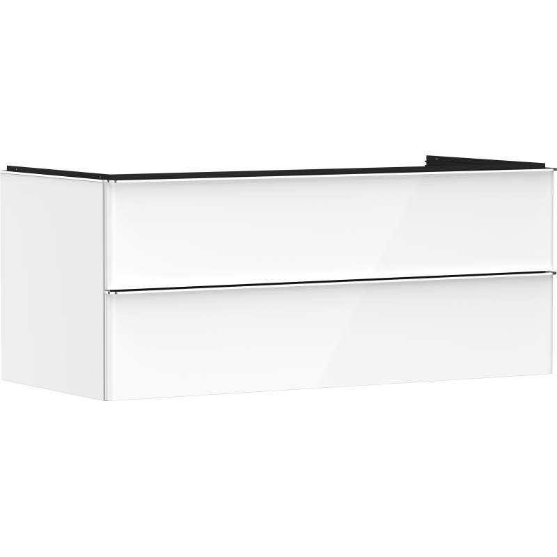 Szafka pod umywalkę nablatową z 2 szufladami 1180/550, Biały Wysoki Połysk Xelu Q HANSGROHE 54082000