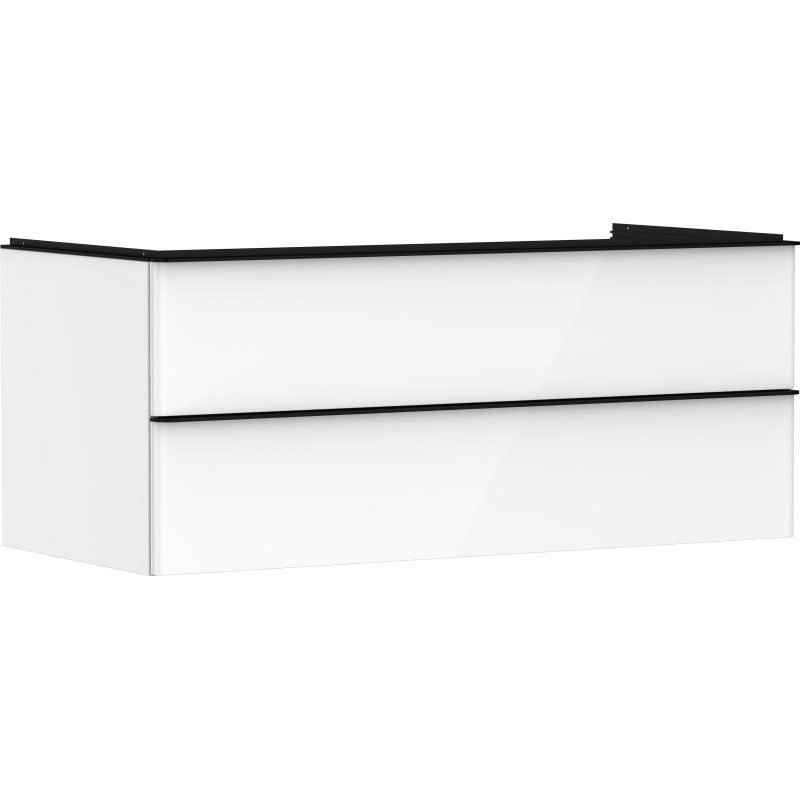 Szafka pod umywalkę nablatową z 2 szufladami 1180/550, Biały Wysoki Połysk Xelu Q HANSGROHE 54082670