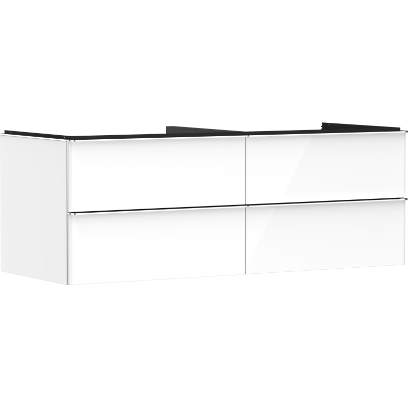 Szafka pod umywalkę nablatową z 4 szufladami 1360/550, Biały Wysoki Połysk Xelu Q HANSGROHE 54086000