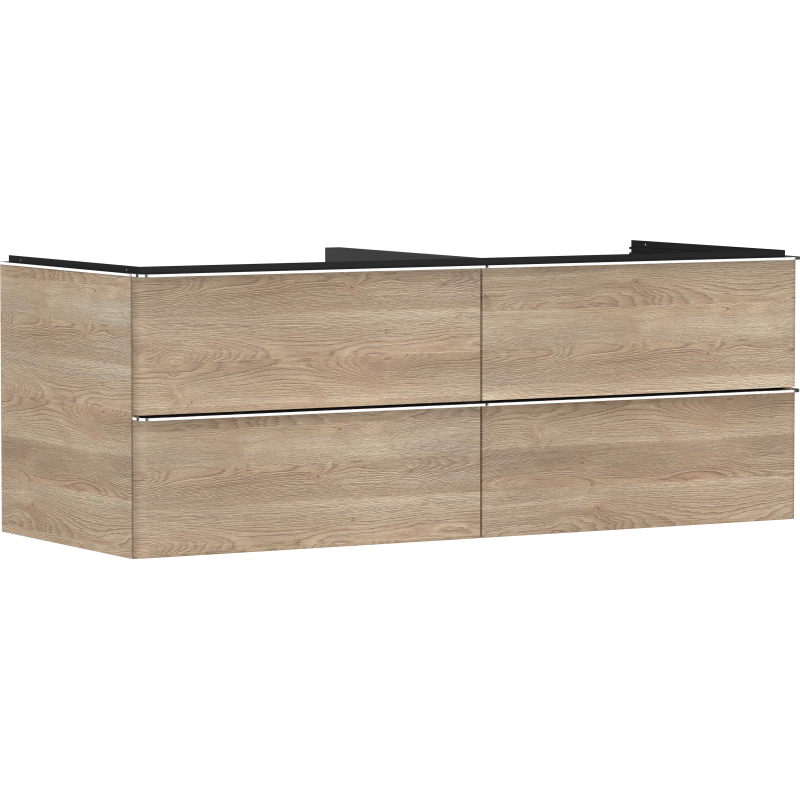 Szafka pod umywalkę nablatową z 4 szufladami 1360/550, Naturalny Dąb Xelu Q HANSGROHE 54088000