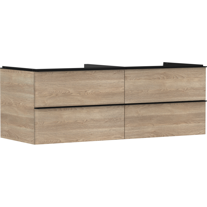 Szafka pod umywalkę nablatową z 4 szufladami 1360/550, Naturalny Dąb Xelu Q HANSGROHE 54088670