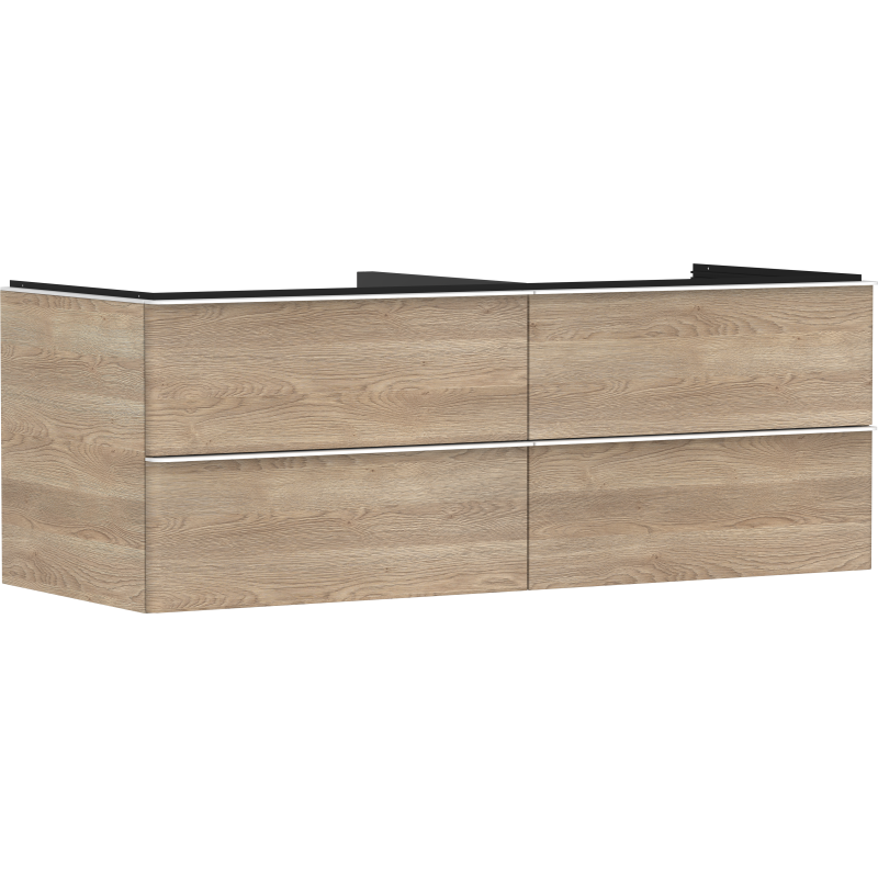 Szafka pod umywalkę nablatową z 4 szufladami 1360/550, Naturalny Dąb Xelu Q HANSGROHE 54088700