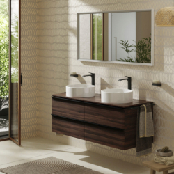 Szafka pod umywalkę nablatową z 4 szufladami 1360/550, Ciemny Orzech Xelu Q HANSGROHE 54089670