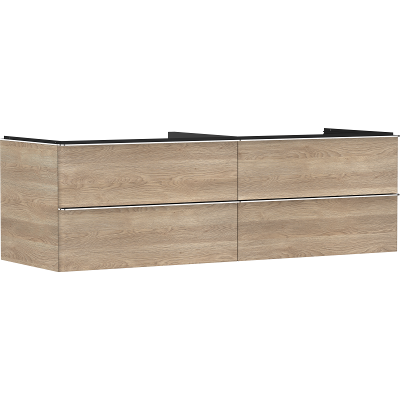 Szafka pod umywalkę nablatową z 4 szufladami 1560/550, Naturalny Dąb Xelu Q HANSGROHE 54092000