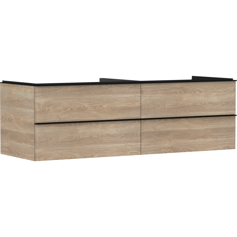 Szafka pod umywalkę nablatową z 4 szufladami 1560/550, Naturalny Dąb Xelu Q HANSGROHE 54092670