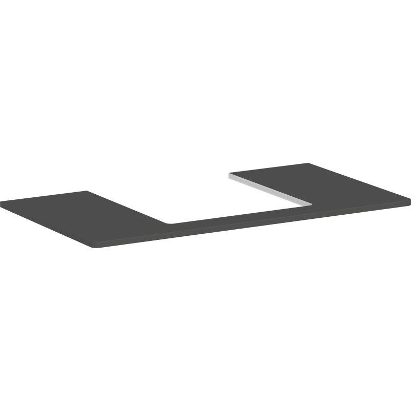 Blat 980/550 z wycięciem na środku pod umywalkę wpuszczaną, szlifowaną 500/480 matowy szary diament Xelu Q HANSGROHE 54095910