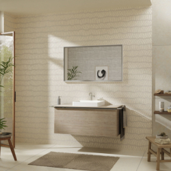 Blat 1180/550 z wycięciem na środku pod umywalkę wpuszczaną, szlifowaną 500/480 Naturalny Dąb Xelu Q HANSGROHE 54096230