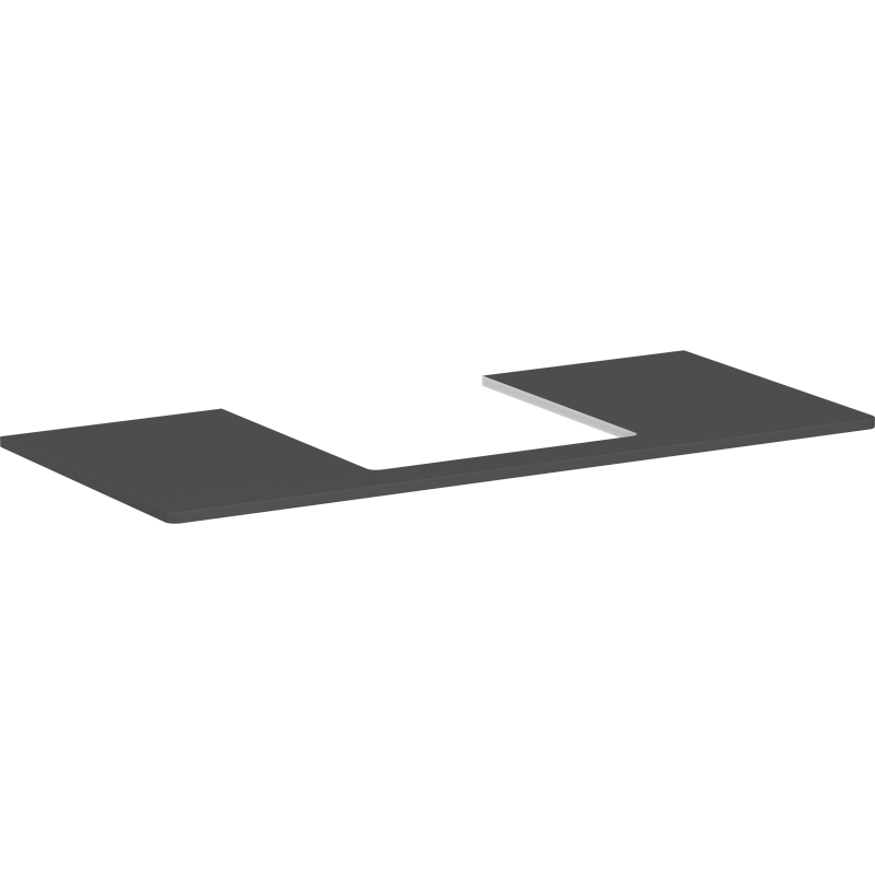 Blat 1180/550 z wycięciem na środku pod umywalkę wpuszczaną, szlifowaną 500/480 matowy szary diament Xelu Q HANSGROHE 54096910