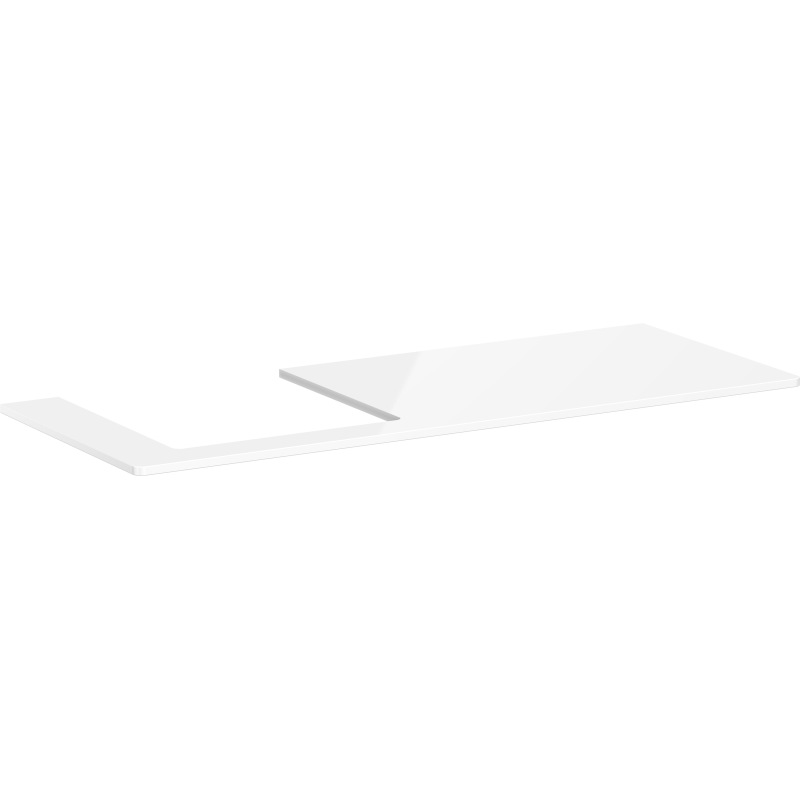 Blat 1360/550 z wycięciem pod umywalkę wpuszczaną, szlifowaną 500/480 Biały Błyszczący Xelu Q HANSGROHE 54097050