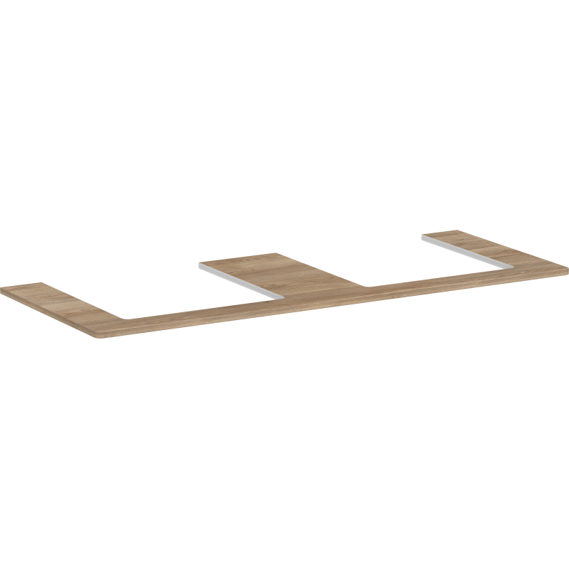 Blat 1360/550 z wycięciami pod 2 umywalki wpuszczane, szlifowaną 500/480 Naturalny Dąb Xelu Q HANSGROHE 54099230