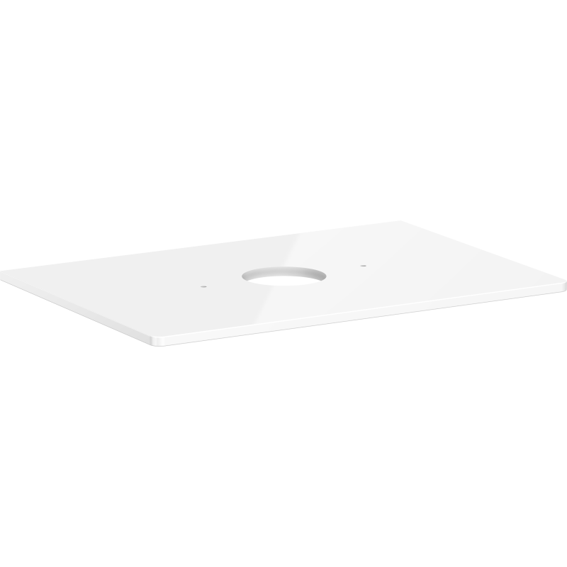 Blat 780/550 z wycięciem na środku pod umywalkę nablatową bez otworu na baterię Biały Błyszczący Xelu Q HANSGROHE 54113050