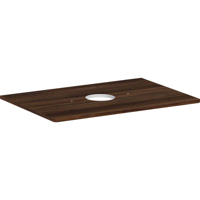Blat 780/550 z wycięciem na środku pod umywalkę nablatową bez otworu na baterię Ciemny Orzech Xelu Q HANSGROHE 54113630