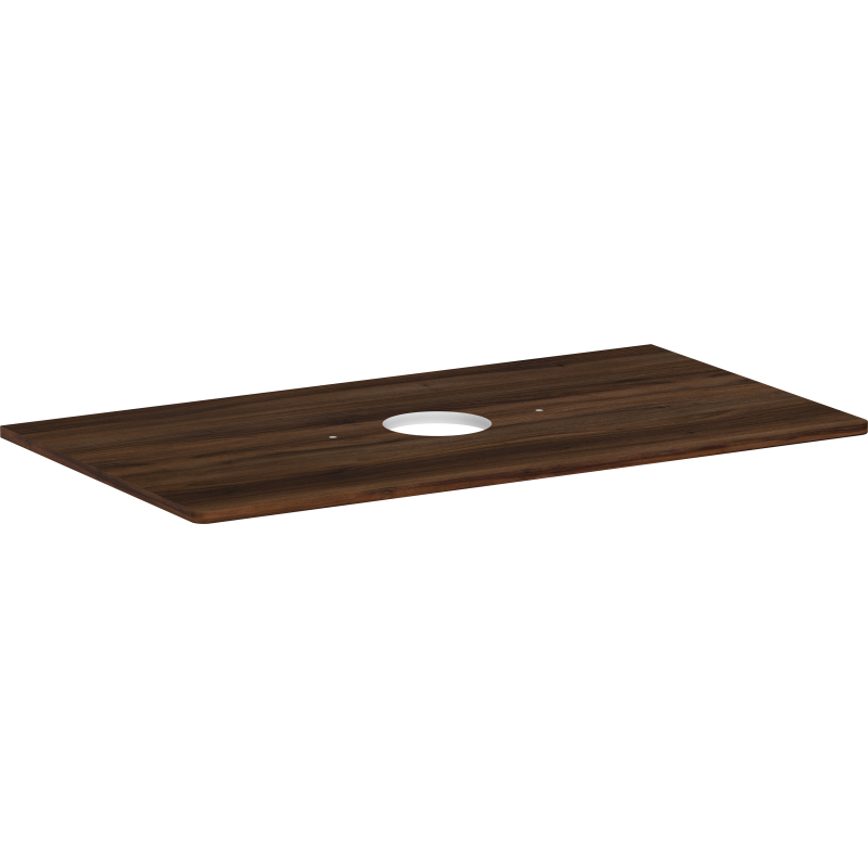 Blat 980/550 z wycięciem na środku pod umywalkę nablatową bez otworu na baterię Ciemny Orzech Xelu Q HANSGROHE 54114630