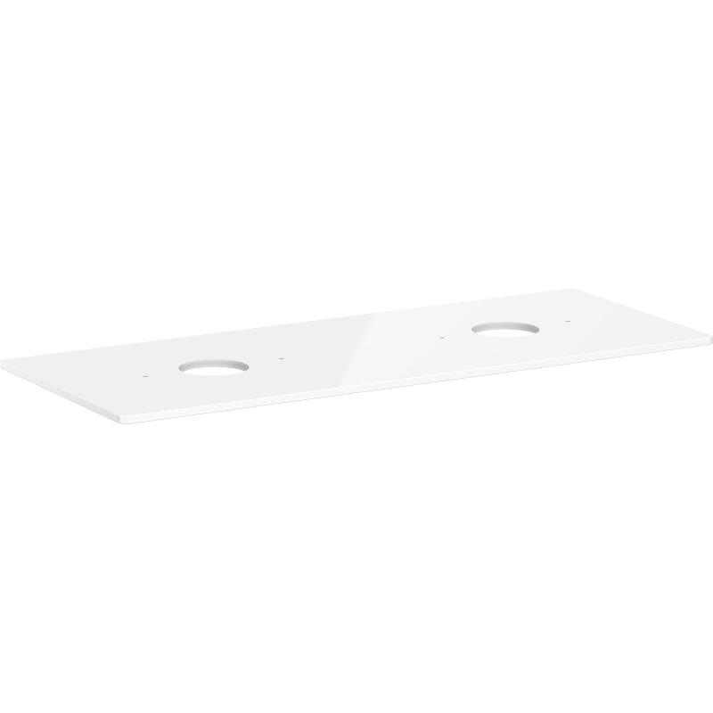 Blat 1360/550 z wycięciami pod 2 umywalki nablatowe bez otworu na baterię Biały Błyszczący Xelu Q HANSGROHE 54118050