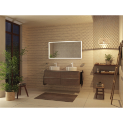 Blat 1360/550 z wycięciami pod 2 umywalki nablatowe bez otworu na baterię Naturalny Dąb Xelu Q HANSGROHE 54118230