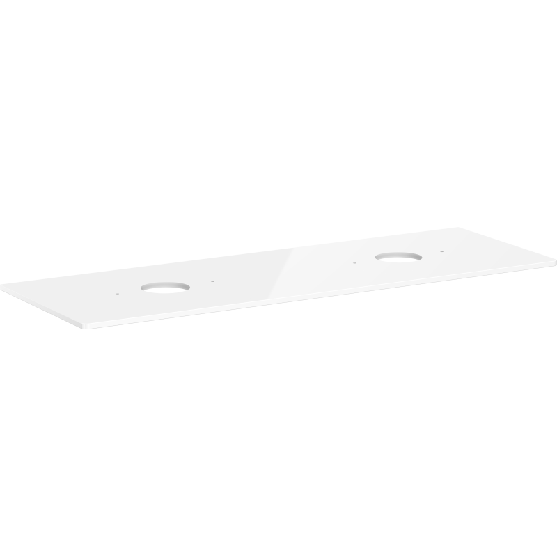 Blat 1560/550 z wycięciami pod 2 umywalki nablatowe bez otworu na baterię Biały Błyszczący Xelu Q HANSGROHE 54119050
