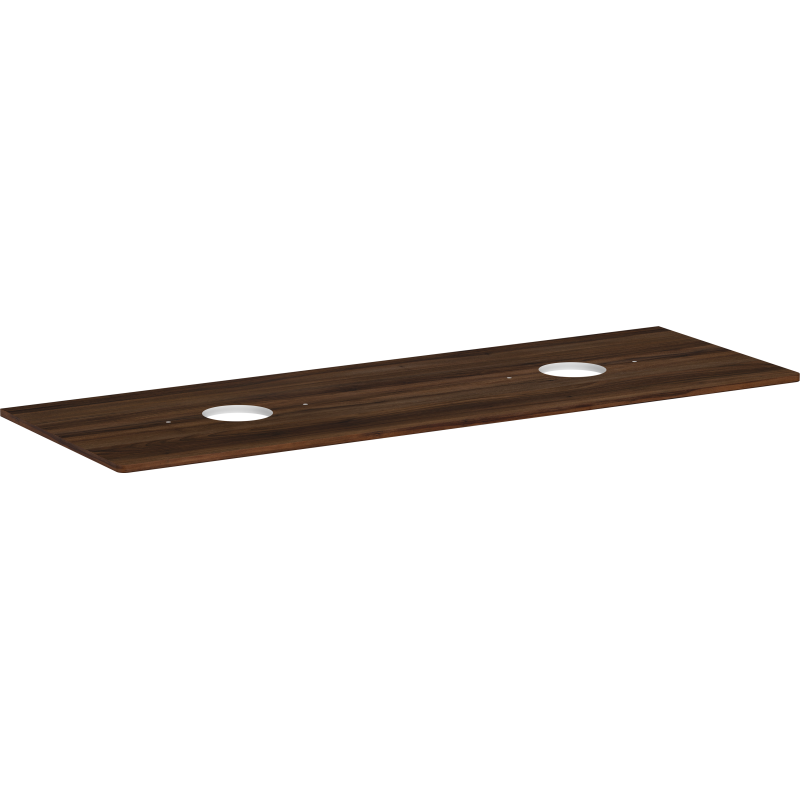 Blat 1560/550 z wycięciami pod 2 umywalki nablatowe bez otworu na baterię Ciemny Orzech Xelu Q HANSGROHE 54119630