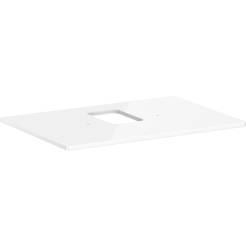 Blat 780/550 z wycięciem na środku pod umywalkę nablatową z otworem na baterię Biały Błyszczący Xelu Q HANSGROHE 54120050