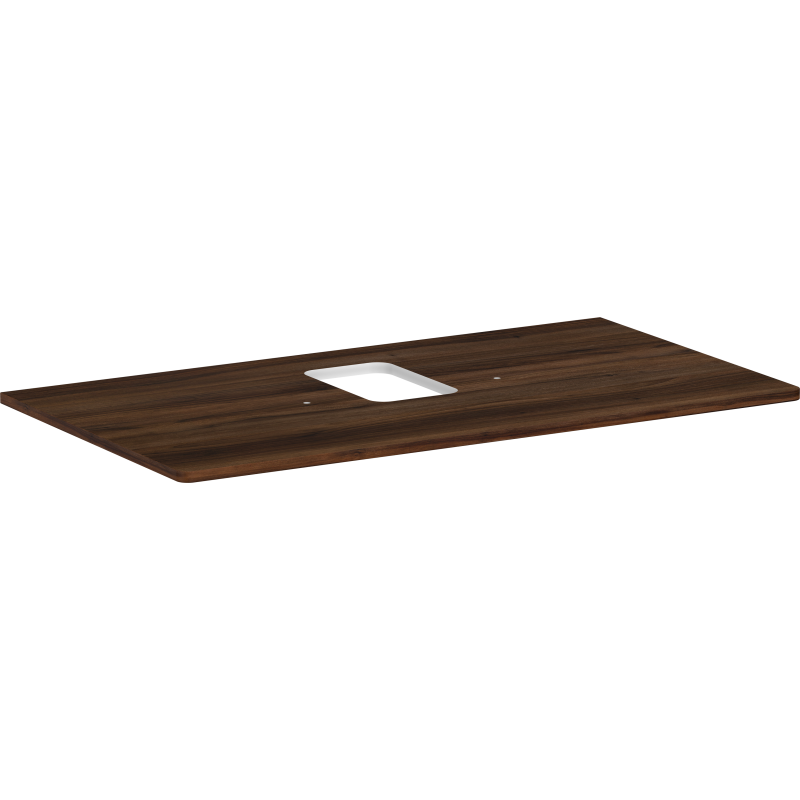 Blat 980/550 z wycięciem na środku pod umywalkę nablatową z otworem na baterię Ciemny Orzech Xelu Q HANSGROHE 54121630