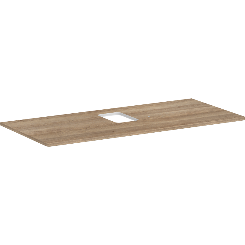 Blat 1180/550 z wycięciem na środku pod umywalkę nablatową z otworem na baterię Naturalny Dąb Xelu Q HANSGROHE 54122230