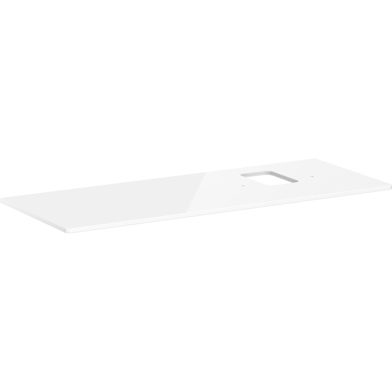 Blat 1360/550 z wycięciem po prawej stronie pod umyw nablat z otworem na baterię Biały Błyszczący Xelu Q HANSGROHE 54124050