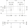Blat 1360/550 z wycięciami pod 2 umywalki nablatowe z otworem na baterię Ciemny Orzech Xelu Q HANSGROHE 54125630