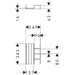 Zestaw organizerów 340 do szafek pod umywalkę 580/475, 580-680/470, 1360-1375/550 Naturalny Dąb IntraStoris HANSGROHE 54150230