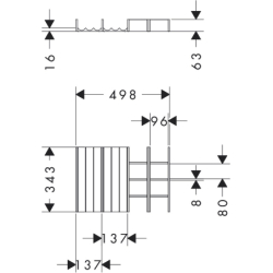 Zestaw organizerów 340 do szafek pod umywalkę 1180/475-550 Naturalny Dąb IntraStoris HANSGROHE 54153230