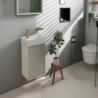 Szafka pod małą umywalkę wiszącą z drzwiami lewymi 340/245, Piaskowy Beż Matowy Xevolos E HANSGROHE 54167790