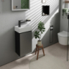 Szafka pod małą umywalkę wiszącą z drzwiami lewymi 340/245, Szary Łupek Matowy Xevolos E HANSGROHE 54168770