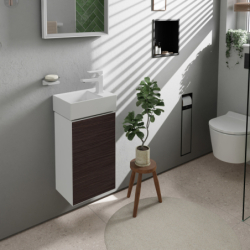 Szafka pod małą umywalkę wiszącą z drzwiami prawymi 340/245, Biały Matowy Xevolos E HANSGROHE 54169730