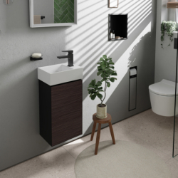 Szafka pod małą umywalkę wiszącą z drzwiami prawymi 340/245, Szary Łupek Matowy Xevolos E HANSGROHE 54171730