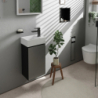 Szafka pod małą umywalkę wiszącą z drzwiami prawymi 340/245, Szary Łupek Matowy Xevolos E HANSGROHE 54171770