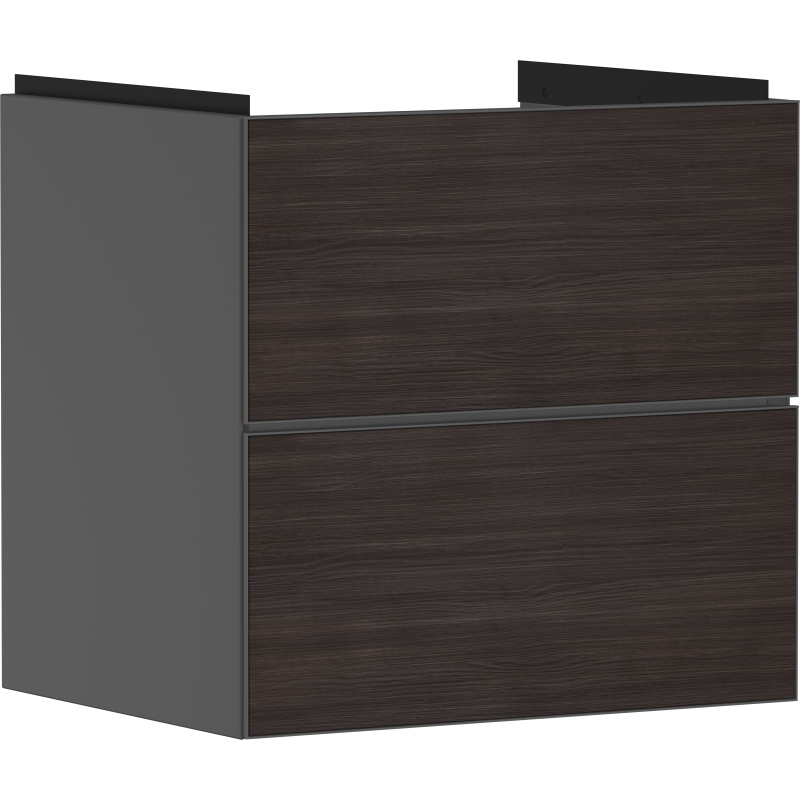 Szafka pod umywalkę wiszącą z 2 szufladami 580/475, Szary Łupek Matowy Xevolos E HANSGROHE 54177730