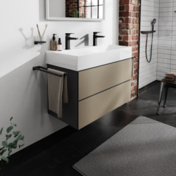 Szafka pod umywalkę wiszącą z 2 szufladami 980/475, Szary Łupek Matowy Xevolos E HANSGROHE 54183390