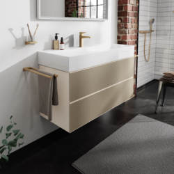 Szafka pod umywalkę wiszącą z 2 szufladami 1180/475, Piaskowy Beż Matowy Xevolos E HANSGROHE 54185390