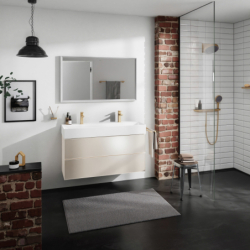 Szafka pod umywalkę wiszącą z 2 szufladami 1180/475, Piaskowy Beż Matowy Xevolos E HANSGROHE 54185790