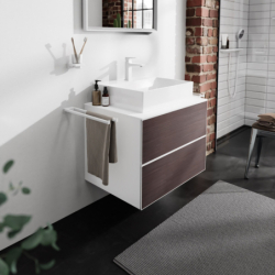Szafka pod szlifowaną umywalkę wpuszczaną w blat/nablatową z 2 szufladami 780/550, Biały Matowy Xevolos E HANSGROHE 54187730