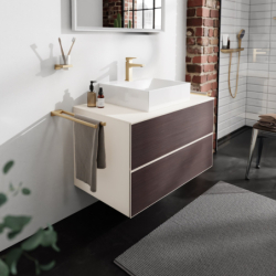 Szafka pod umywalkę wpuszczaną w blat/nablatową z 2 szufladami 980/550, Piaskowy Beż Matowy Xevolos E HANSGROHE 54191730