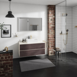 Szafka pod umywalkę wpuszczaną w blat /nablatowąz 2 szufladami 1180/550, Piaskowy Beż Matowy Xevolos E HANSGROHE 54194730