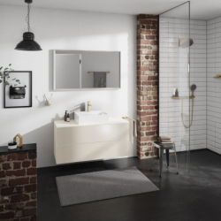 Szafka pod umywalkę wpuszczaną w blat /nablatowąz 2 szufladami 1180/550, Piaskowy Beż Matowy Xevolos E HANSGROHE 54194790