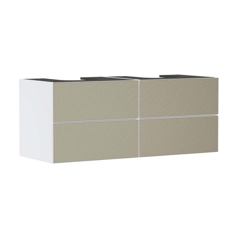 Szafka pod 2 szlifowane umywalki wpuszczane w blat/nablatowe z 4 szufladami 1370/550, Biały Matowy Xevolos E HANSGROHE 54196390