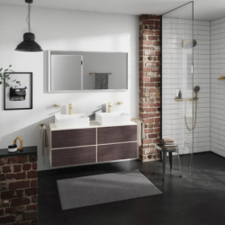 Szafka pod umywalki wpuszczane w blat/nablatowe z 4 szufladami 1370/550, Piaskowy Beż Matowy Xevolos E HANSGROHE 54197730