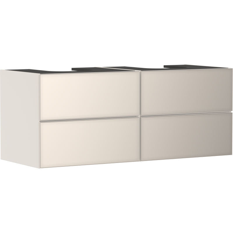 Szafka pod umywalki wpuszczane w blat/nablatowe z 4 szufladami 1370/550, Piaskowy Beż Matowy Xevolos E HANSGROHE 54197790