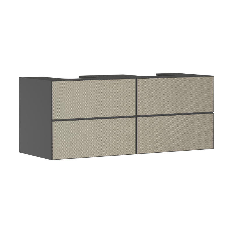 Szafka pod umywalki wpuszczane w blat/nablatowe z 4 szufladami 1370/550, Szary Łupek Matowy Xevolos E HANSGROHE 54198390