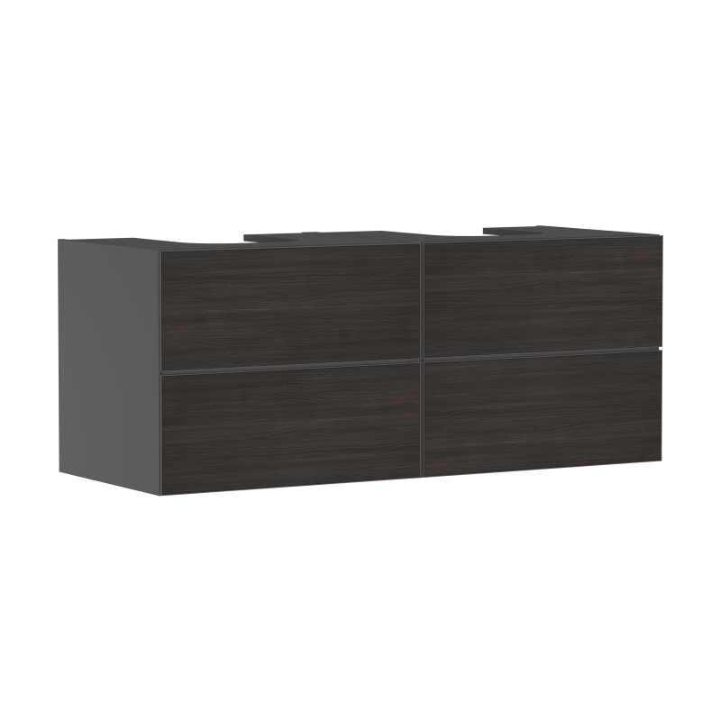 Szafka pod umywalki wpuszczane w blat/nablatowe z 4 szufladami 1370/550, Szary Łupek Matowy Xevolos E HANSGROHE 54198730