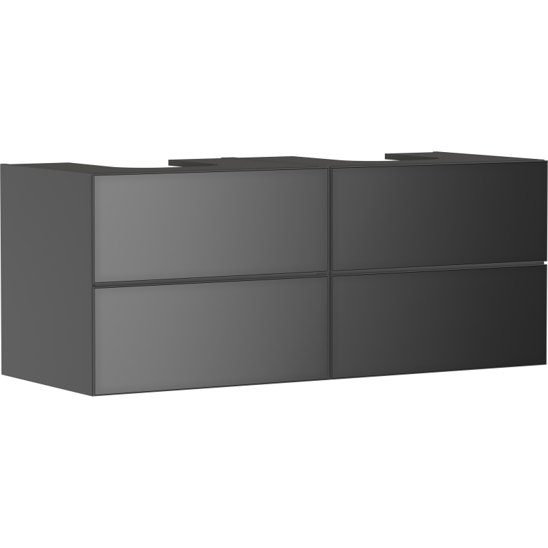 Szafka pod umywalki wpuszczane w blat/nablatowe z 4 szufladami 1370/550, Szary Łupek Matowy Xevolos E HANSGROHE 54198770