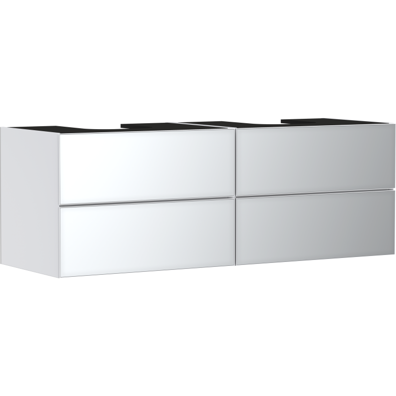 Szafka pod 2 szlifowane umywalki wpuszczane w blat/nablatowe z 4 szufladami 1570/550, Biały Matowy Xevolos E HANSGROHE 54199320