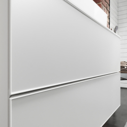 Szafka pod 2 szlifowane umywalki wpuszczane w blat/nablatowe z 4 szufladami 1570/550, Biały Matowy Xevolos E HANSGROHE 54199320